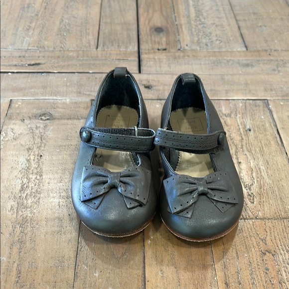 Janie and jack brown leather bow ballet Mary Jane flats shoes - Picture 1 of 10